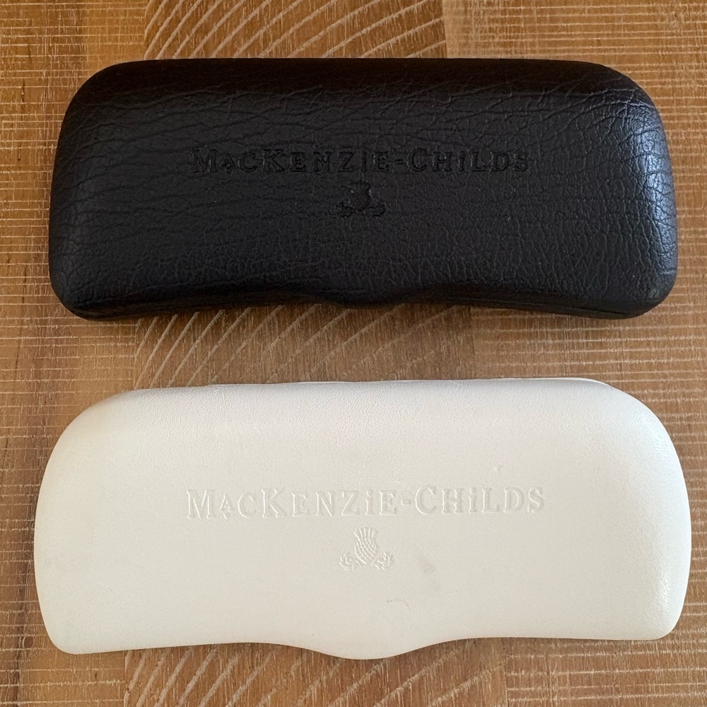 Mackenzie Childs Hard Shell Case Sunglasses/Glass Case Lot Of 2 Black/White